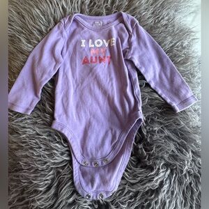 Old Navy Lavender 'I Love My Aunt' Long-Sleeve Baby One-Piece